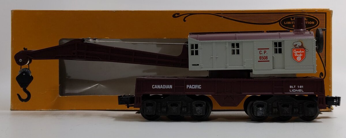 Lionel 6-6508 O Gauge Canadian Pacific 12-Wheel Crane Car