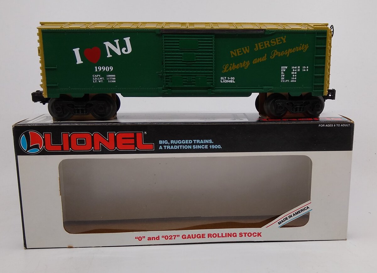 Lionel 6-19909 O Gauge I Love New Jersey Boxcar