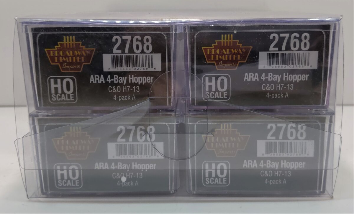 Broadway Limited 2768 HO C&O ARA 70-Ton 4-Bay Hopper w/Load Set A (Pack of 4)