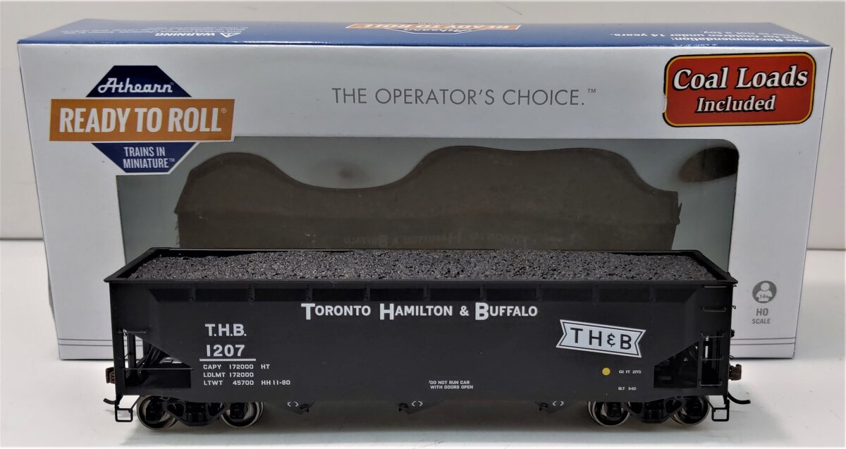 Athearn 7037 HO Toronto,Hamilton & Buffalo RTR 40' 3-Bay Offset Hopper #1207