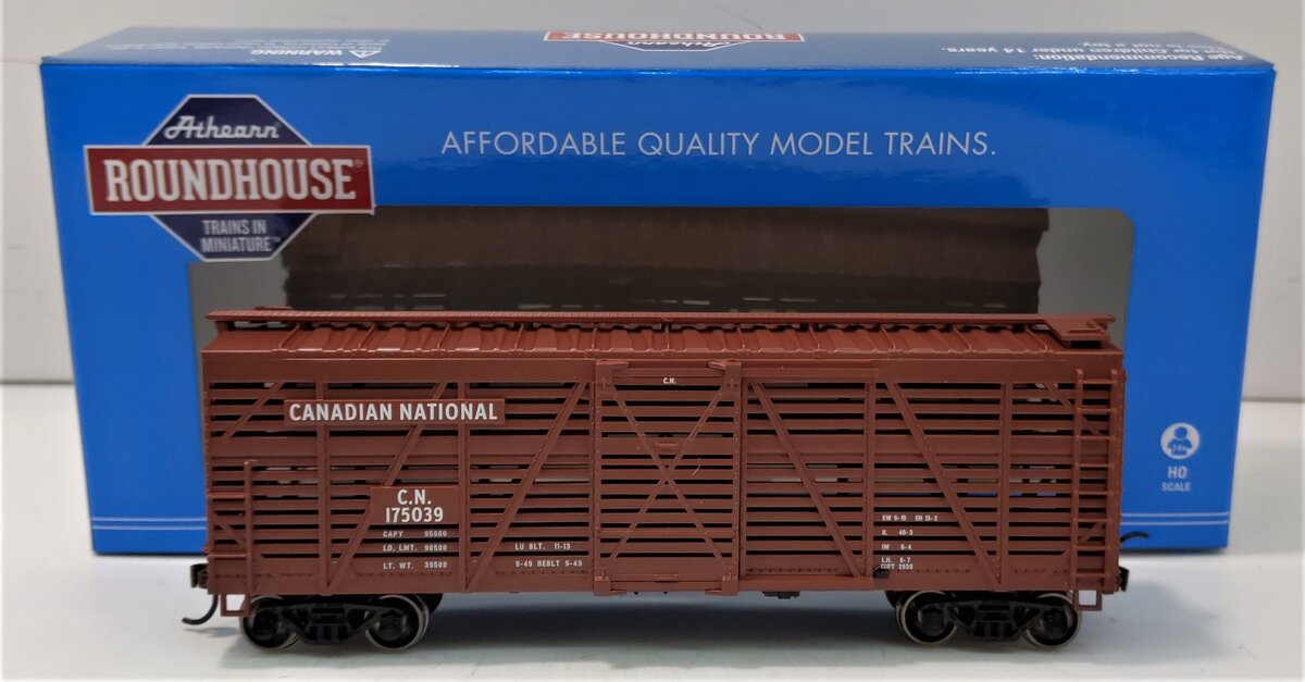 Roundhouse 2925 HO Canadian National 40' Stock Car #175039