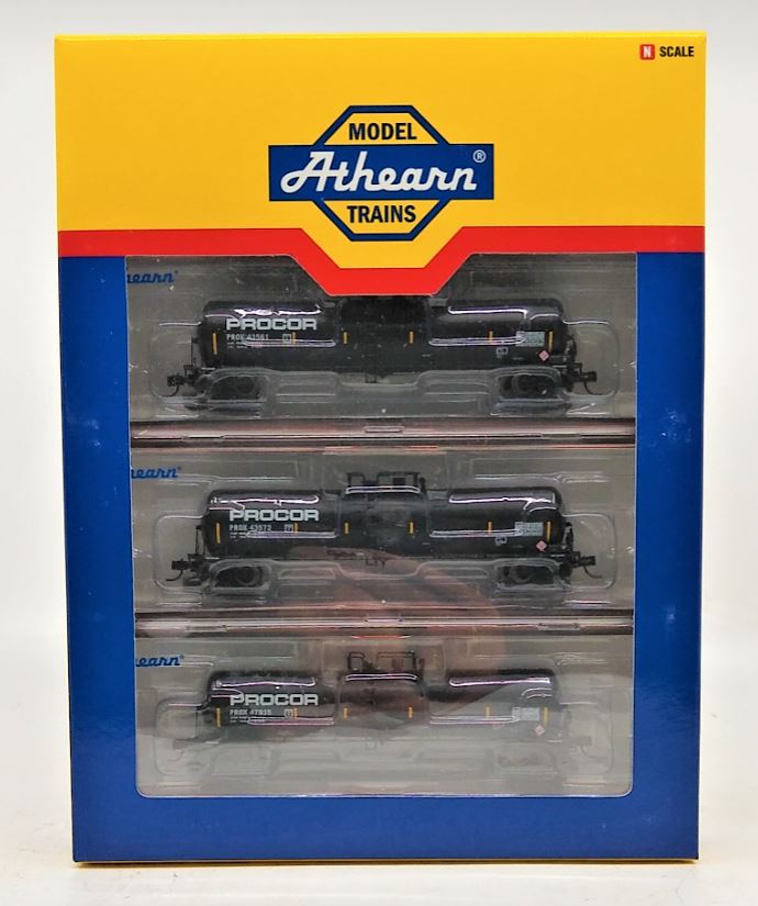 Athearn 10607 N Scale Procor 30,000 Gallon Ethanol Tank Car Set (3 Pack)