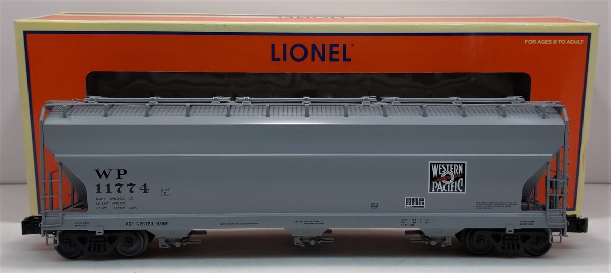 Lionel 6-27118 O Gauge Western Pacific 3-Bay ACF Hopper Car #11774
