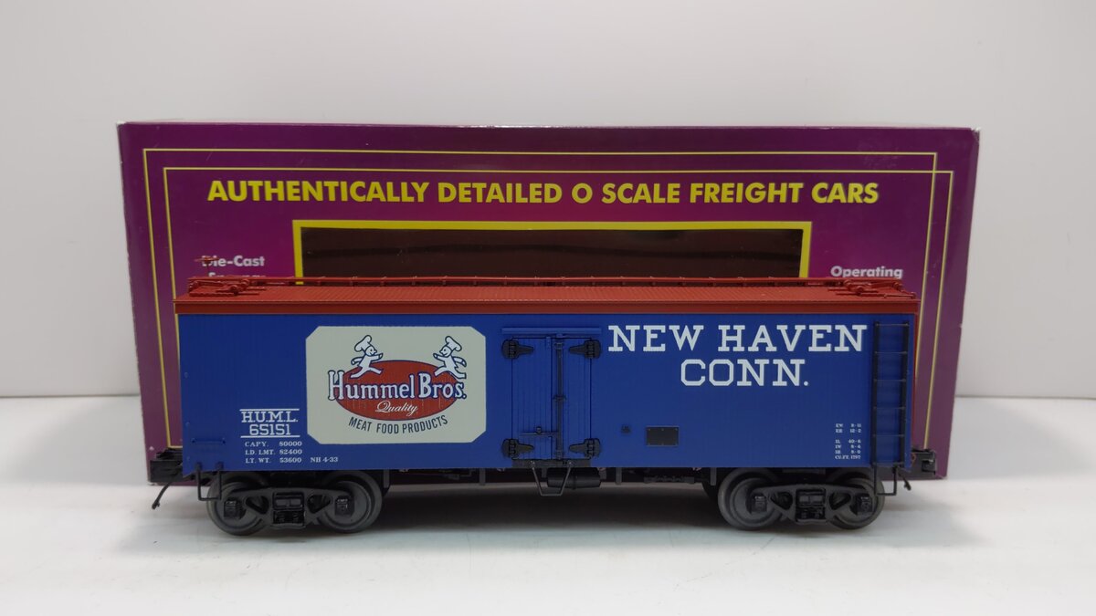 MTH 20-94414 O Hummel Brothers 36' Woodsided Reefer Car #65151