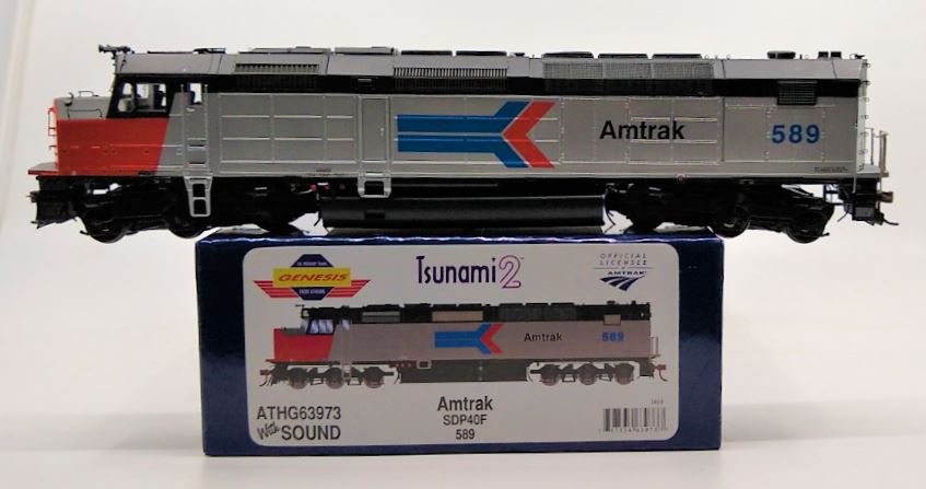 Athearn G63973 HO Amtrak SDP40F Diesel Locomotive with DCC & Sound #589