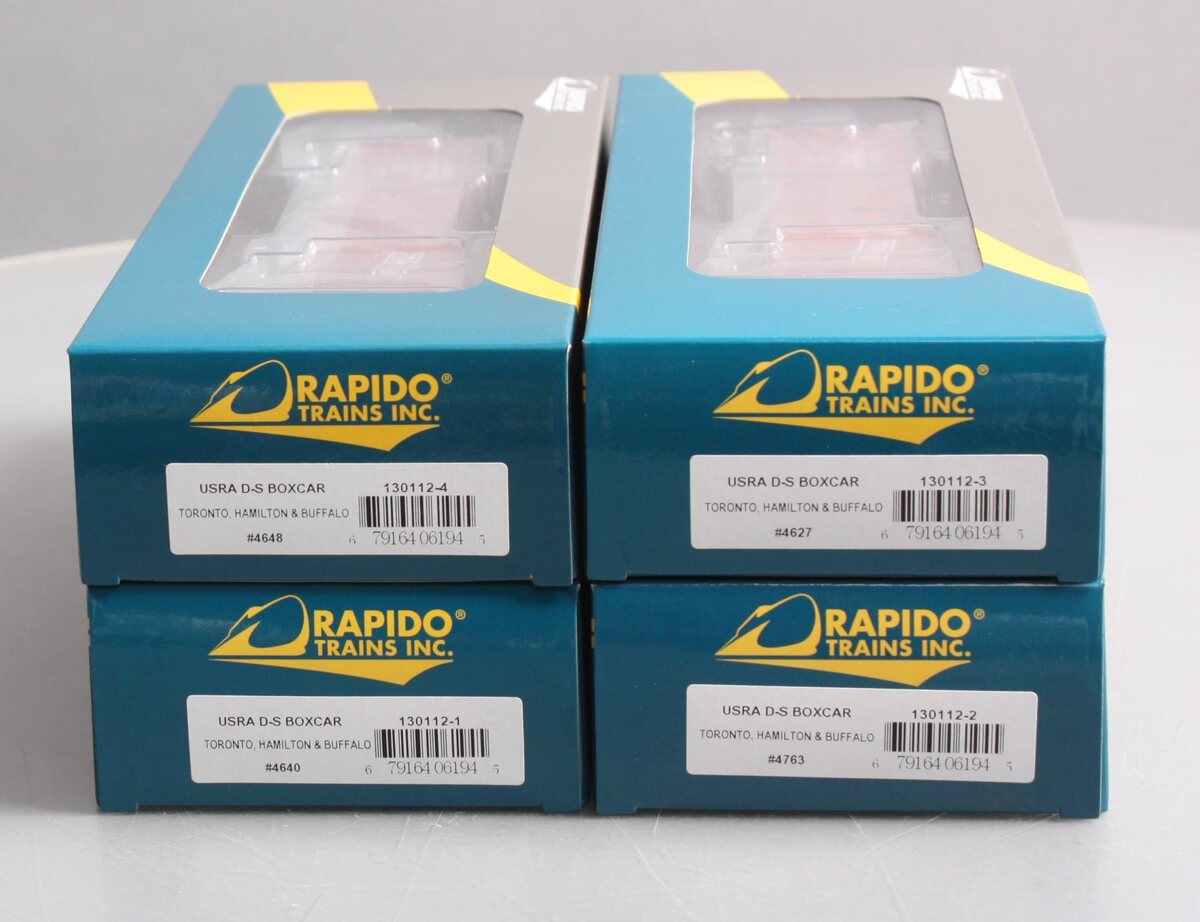 Rapido Trains 130112 HO Toronto,Hamilton & Buffalo 40' USRA Boxcar (Set of 4)