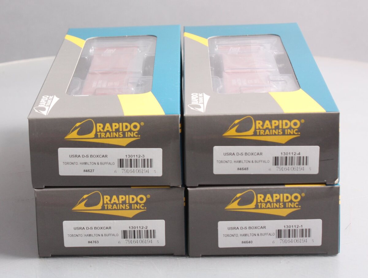 Rapido Trains 130112 HO Toronto,Hamilton & Buffalo 40' USRA Boxcar (Set of 4)