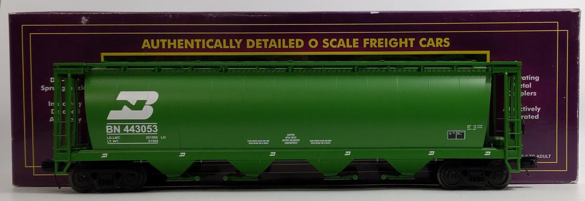 MTH 20-97643 O Gauge Burlington Northern 100 Ton Hopper Car #443053