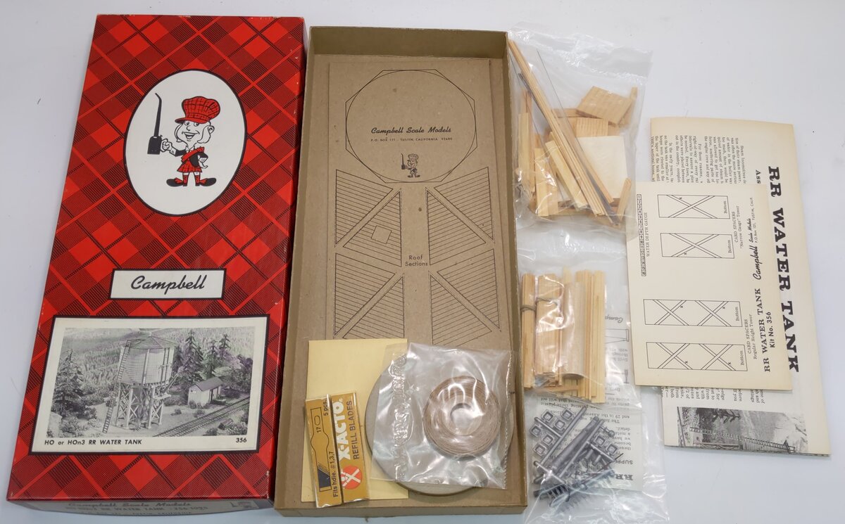 Campbell Scale Models 356 HO And HOn3 RR Water Tank Building Kit
