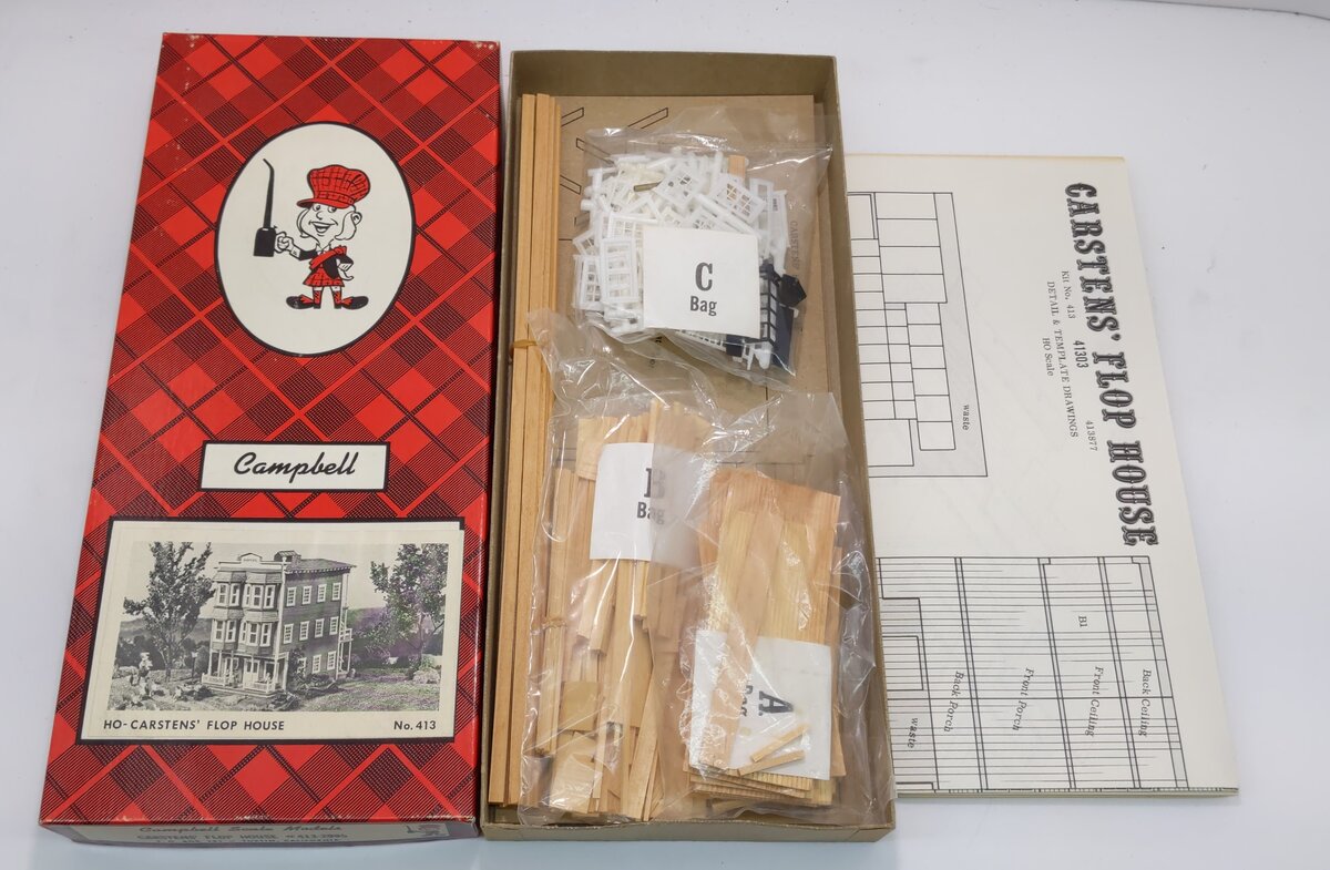 Campbell Scale Models 413-2995 HO Scale Carstens' Flop House Building Kit