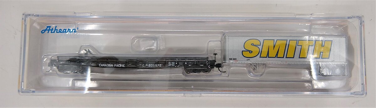 Athearn 17320 N Canadian Pacific Rail Flatcar #505972 w/ 40' Smith Trailer