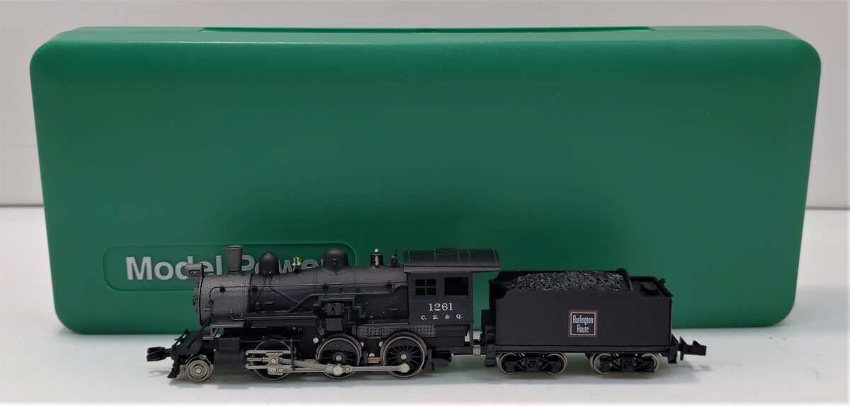 Model Power 87603 N CB&Q Mogul 2-6-0 Steam Locomotive #1261