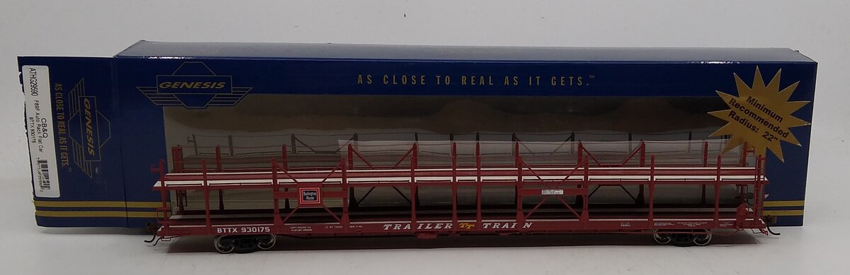 Athearn G29590 HO CB&Q BTTX F89F Auto Rack Flat Car #930175