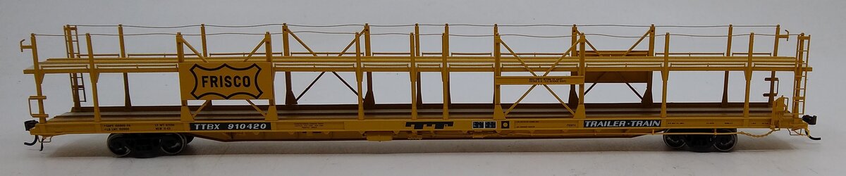 Athearn G69921 F89-F Bi-Level Auto Rack, Frisco #910420
