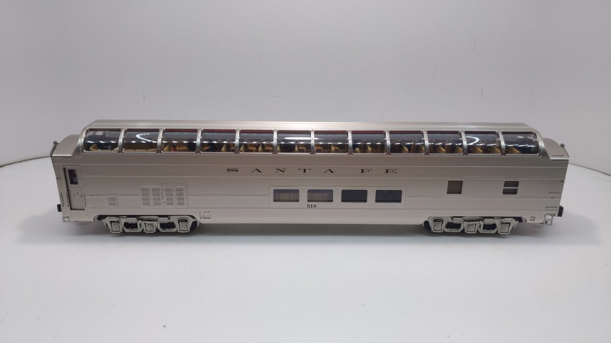 MTH 20-67136 O Gauge Santa Fe 70’ Full Length Smooth Vista Dome #518