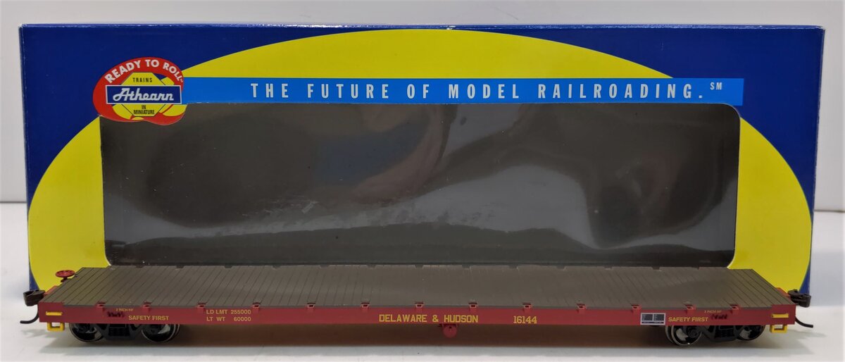 Athearn 92685 HO Delaware & Hudson 60' Ready-to-Run Flat Car #16144