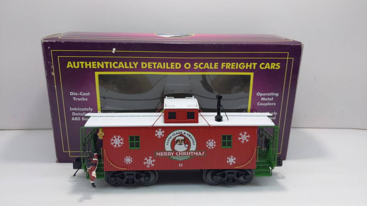 MTH 20-91313 O Gauge Christmas N-6b Caboose W/Operating Santa Signal Man