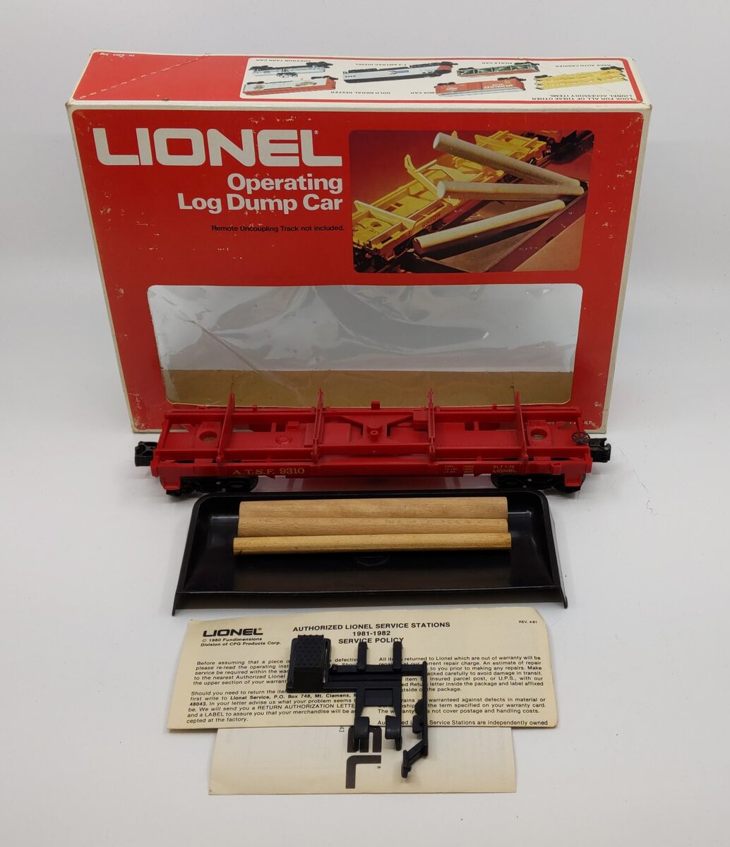 Lionel 6-9310 AT&SF Operating Log Dump Car