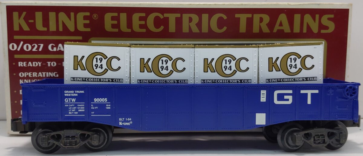 K-Line K90005IC O Gauge K-Line Collector's Club Gondola with Crates