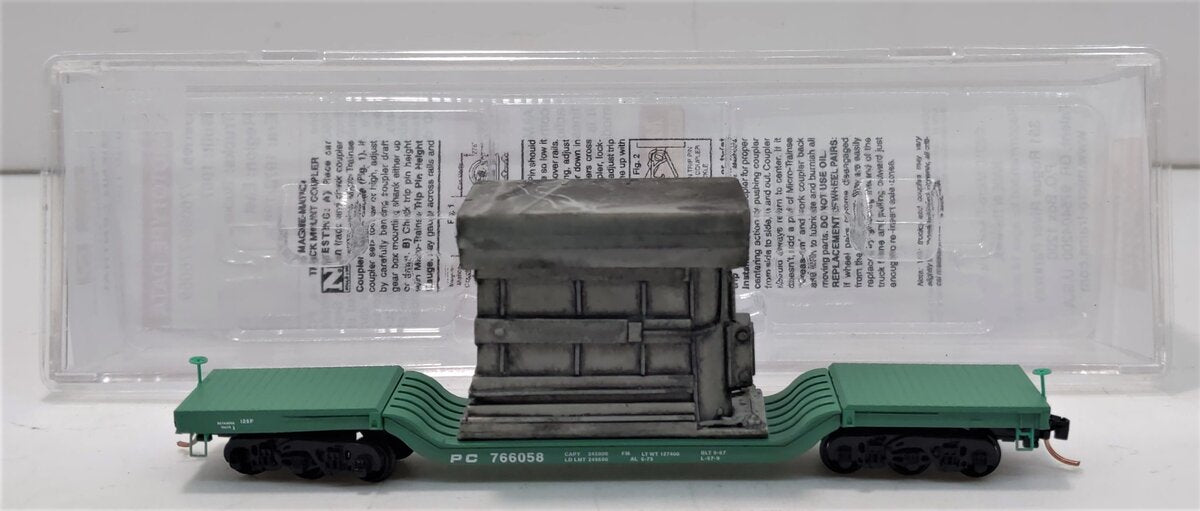 Micro-Trains 10900100 N Penn Central Depressed Center Flatcar w/Load #766058