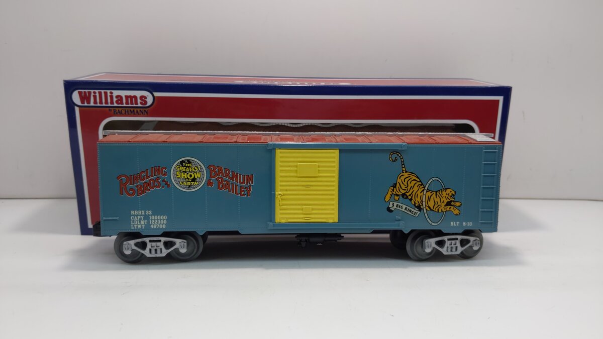 Williams 47077 Ringling Circus 40' Tiger Boxcar #32 – Trainz