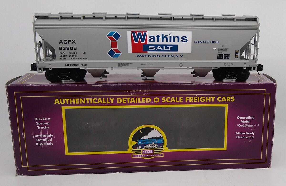 MTH 20-97863 O Watkins Salt 3-Bay Centerflow Covered Hopper #63906