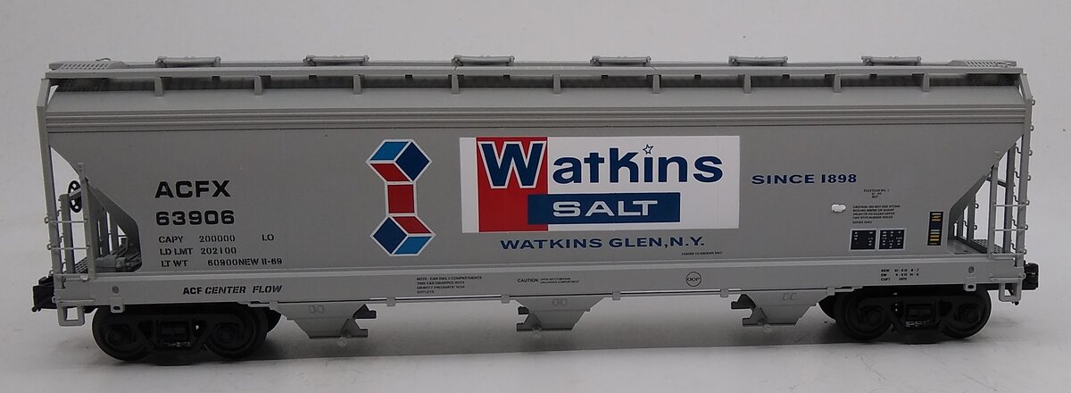 MTH 20-97863 O Watkins Salt 3-Bay Centerflow Covered Hopper #63906