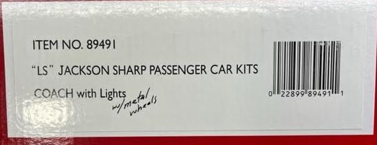 Bachmann 89491 G Scale Jackson Sharp Passenger Car Coach Kit with Lights