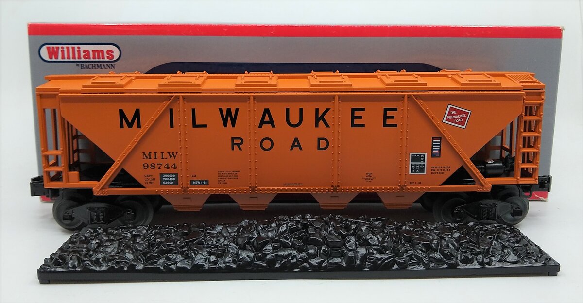 Williams 47606 O Scale Milwaukee Road 4-Bay Hopper #98744