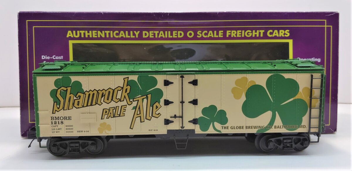 MTH 20-94203 Shamrock Pale Ale 40’ Steel Sided Reefer Car #1218
