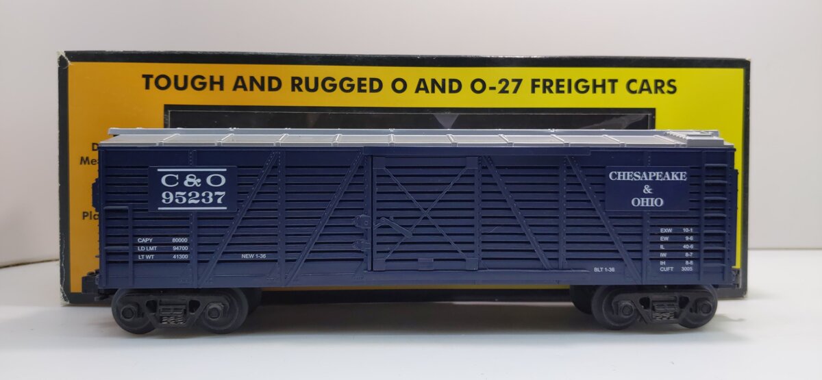 MTH 30-7113 O Gauge Chesapeake and Ohio Stock Car #95237