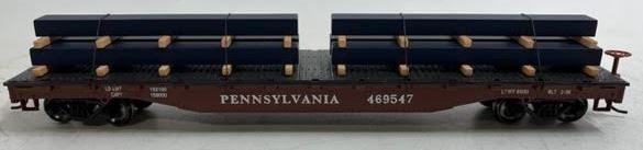 Bachmann 18909 HO Scale Pennsylvania 50' Flatcar #469547 with Steel Load
