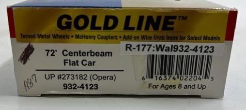 Walthers 932-4123 HO Scale Union Pacific Opera 72' Centerbeam Flat Car #273182
