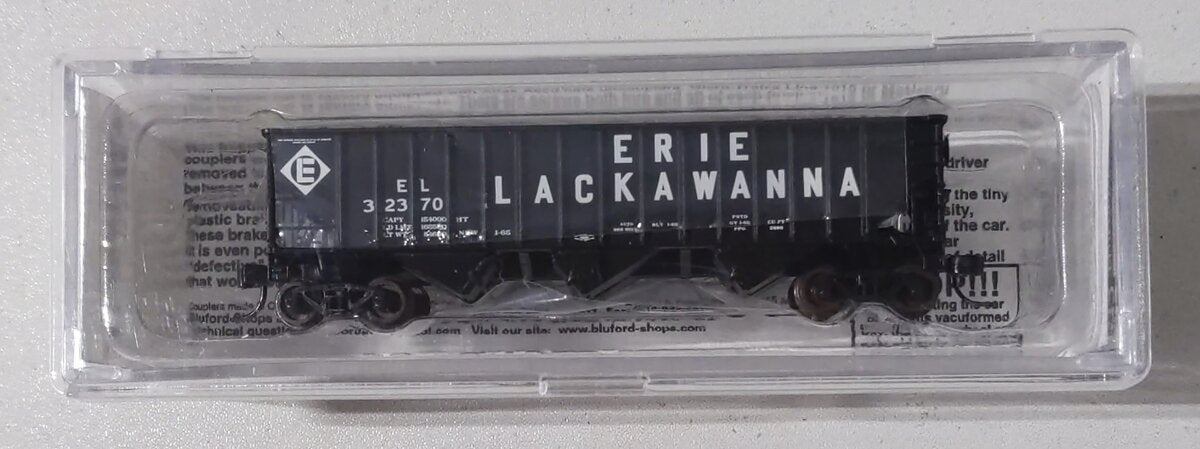 Bluford Shops 14131 N Scale Erie Lackawanna 14-Panel Rib Side Hopper #32370