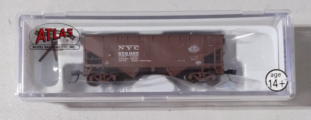 Atlas 40829 N Scale NYC 2-Bay Offset Hopper #876007