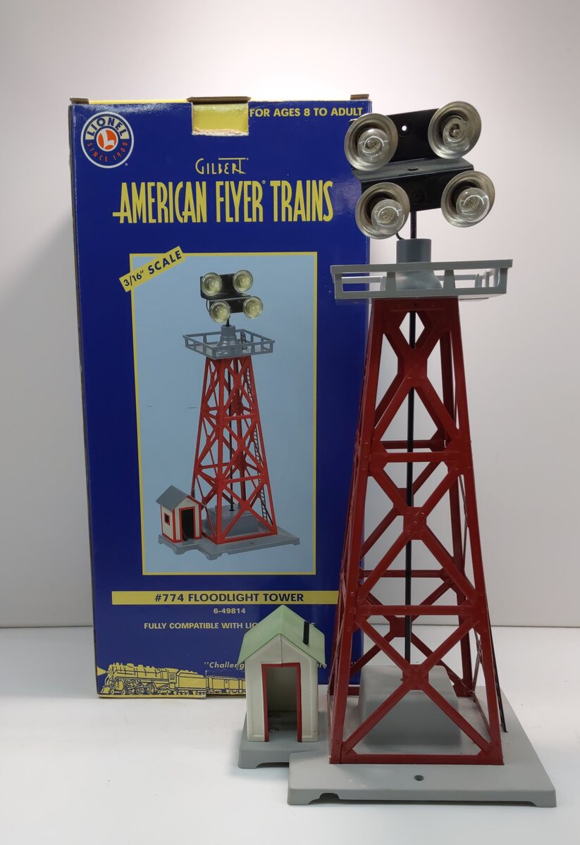American Flyer 6-49814 S Scale 3/16" 4-Light Floodlight Tower # 774