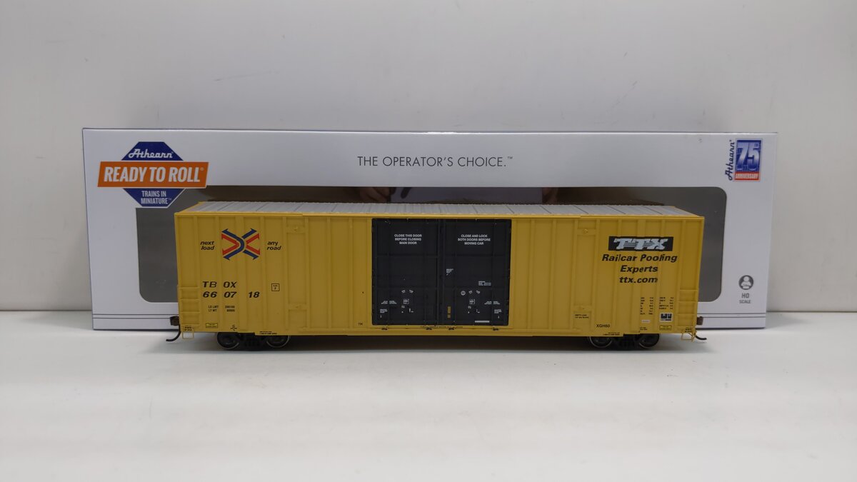 Athearn 75250 HO Scale RBOX/TTX 60' Gunderson Boxcar #660718