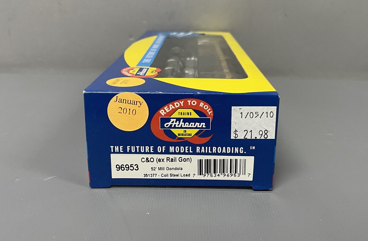 Athearn 96953 HO C&O RTR 52' Mill Gondola w/Coil Load #351377