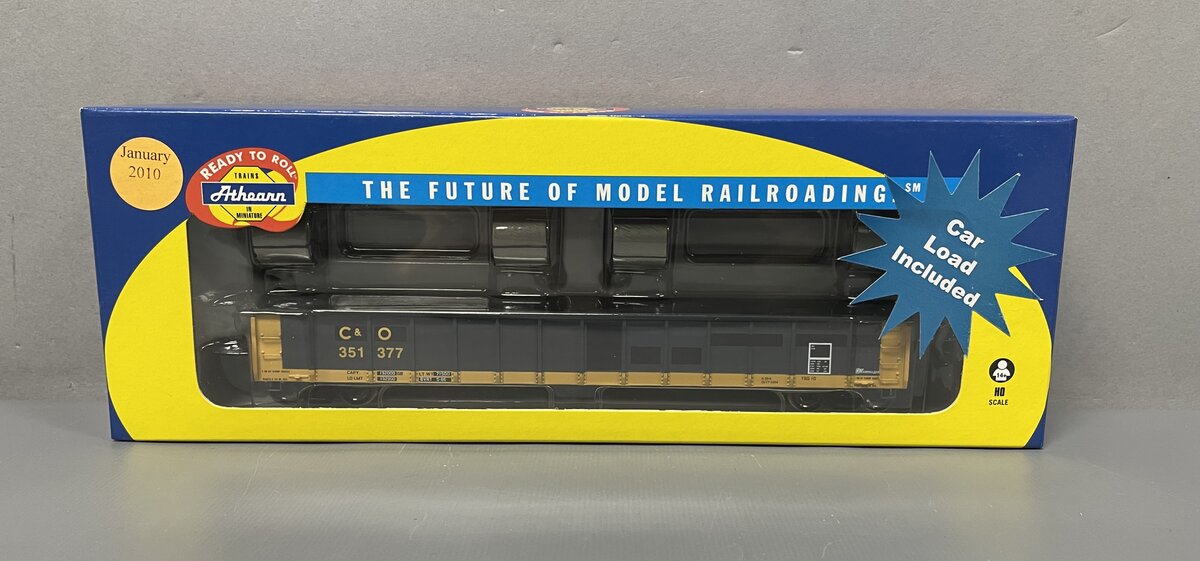 Athearn 96953 HO C&O RTR 52' Mill Gondola w/Coil Load #351377