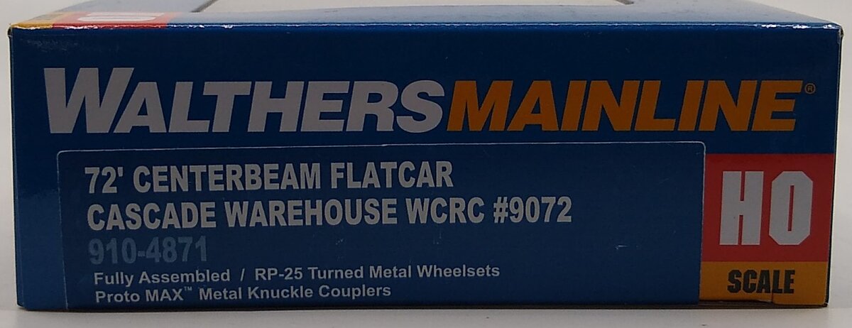 Walthers 910-4871 HO Cascade Warehouse WCRC 72' Centerbeam Flatcar RTR #9072