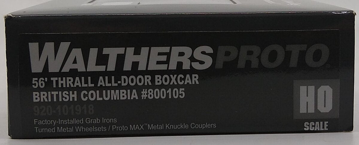 Walthers 920-101918 HO British Columbia BCIT 56' Thrall All-Door Boxcar #800105