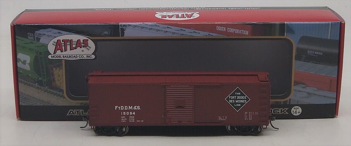 Atlas 6416-2 HO Fort Dodge/Des Moines & Southern USRA Steel Boxcar  #15094