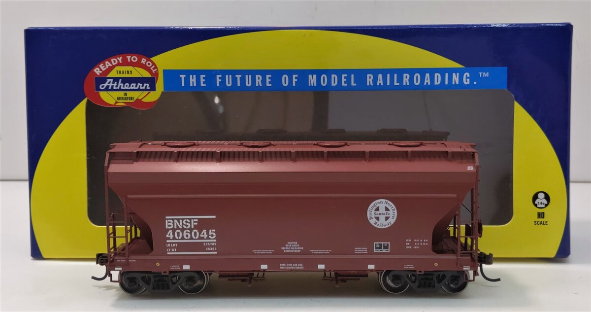 Athearn 98175 HO Burlington Nothern Santa Fe ACF 2970 2-Bay Hopper #406045