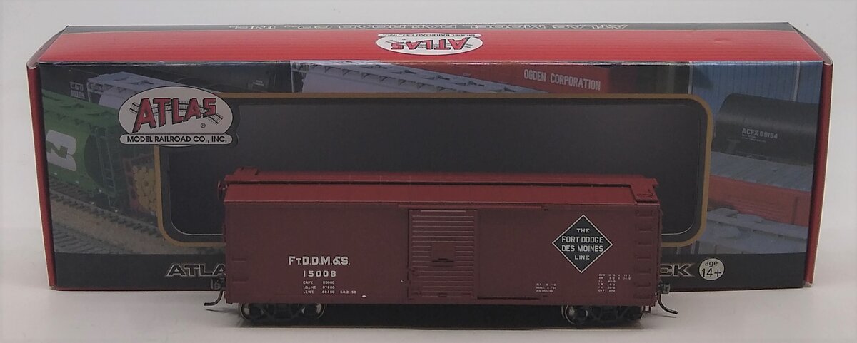 Atlas 6416-1 HO Fort Dodge/Des Moines & Southern USRA Steel Boxcar #15008