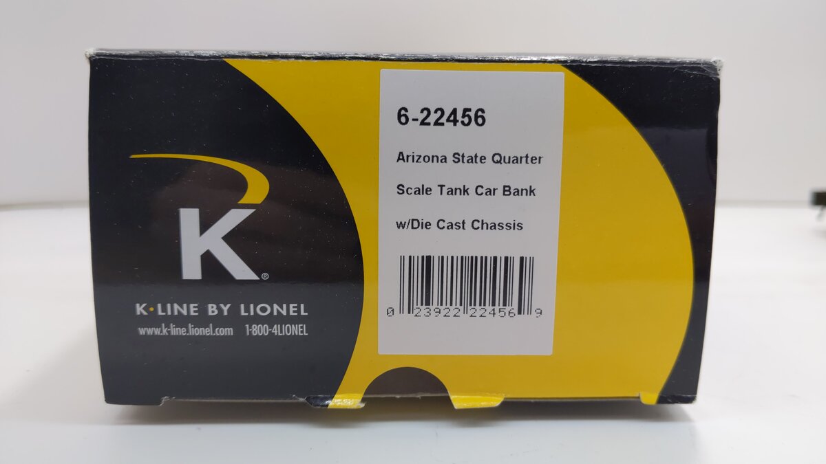 K-Line 6-22456 O Arizona State Quarter Tank Car Bank EX/Box