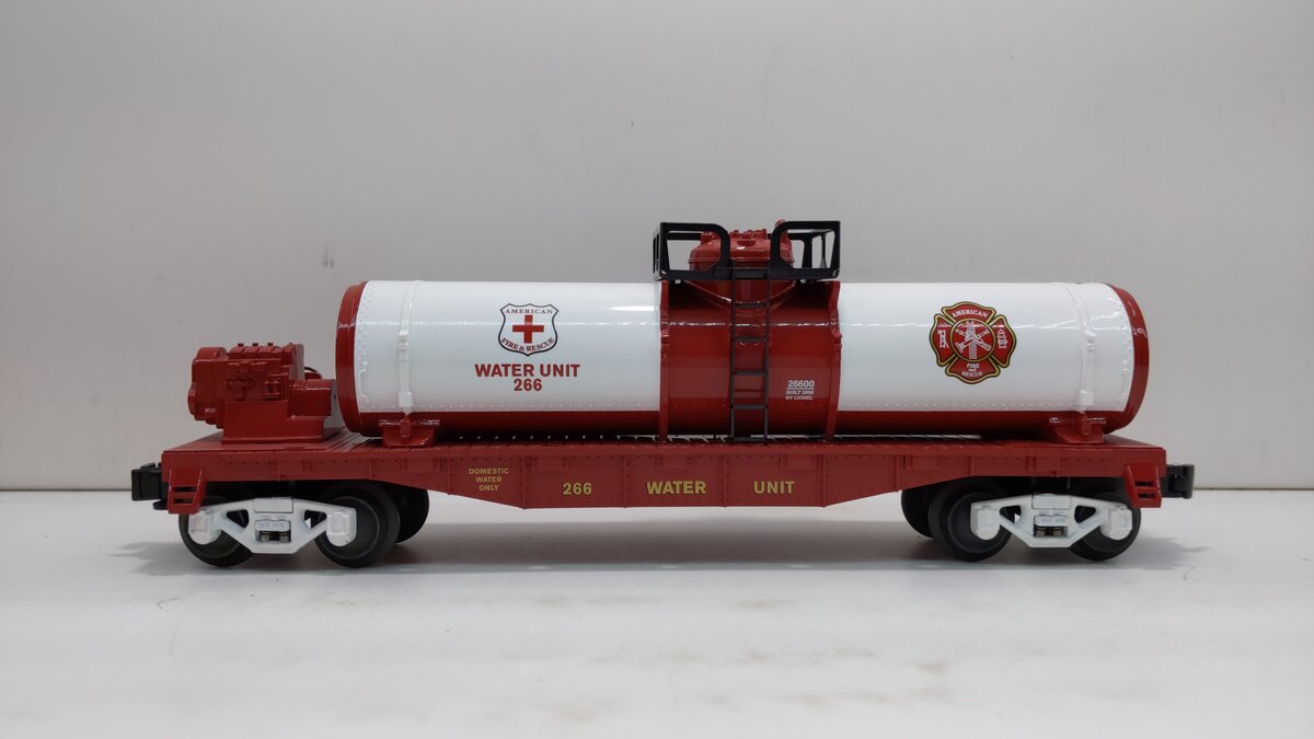 Lionel 6-26600 O American Fire and Rescue Flatcar w/Water Tank