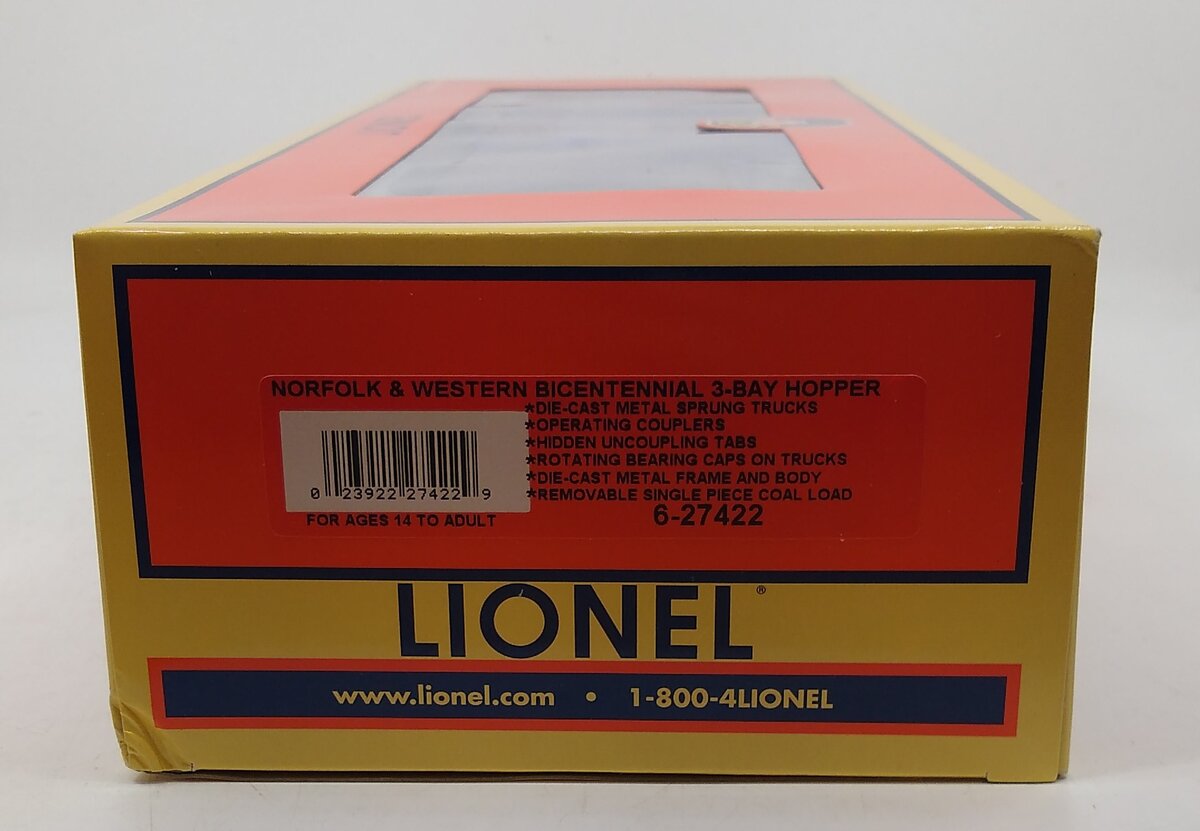 Lionel 6-27422 Norfolk & Western 3-Bay Open Hopper