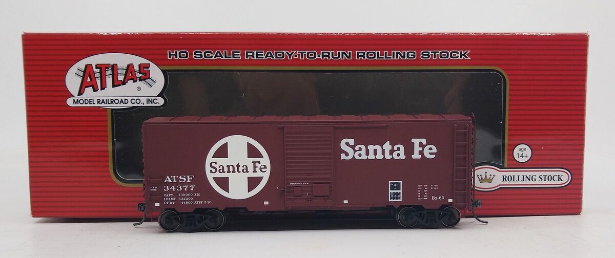 Atlas 20002431 HO Santa Fe 40' Postwar Box Car with 6' Door #34377