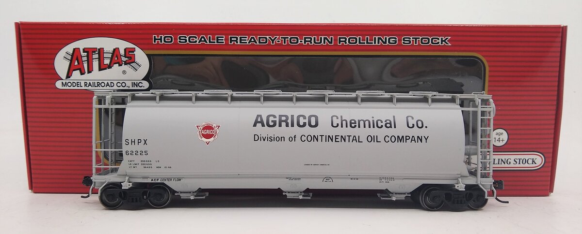 Atlas 20001873 HO Agrico (SHPX) 3-Bay Cylindrical Hopper #62225