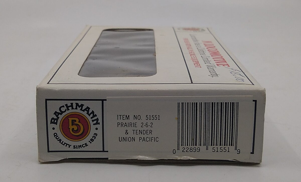 Bachmann 51551 N Union Pacific 2-6-2 Prairie Steam Locomotive & Tender #1836
